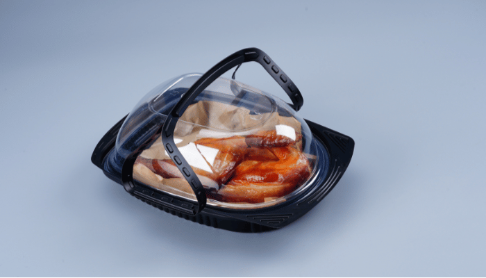 plastic ops pp roast chicken container