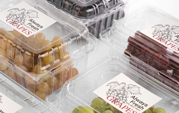 Grape clamshell retail shelf display