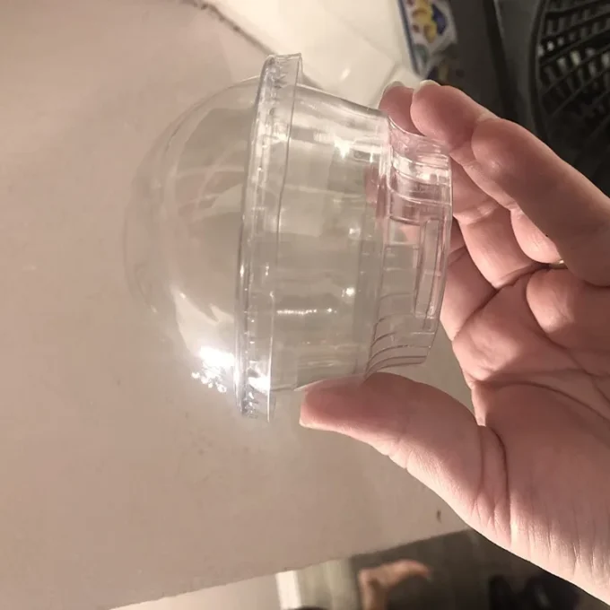 Empty PET dessert cup with lid and insert for food packaging — 8oz clear dessert container