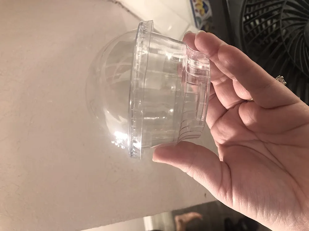 Empty PET dessert cup with lid and insert for food packaging — 8oz clear dessert container