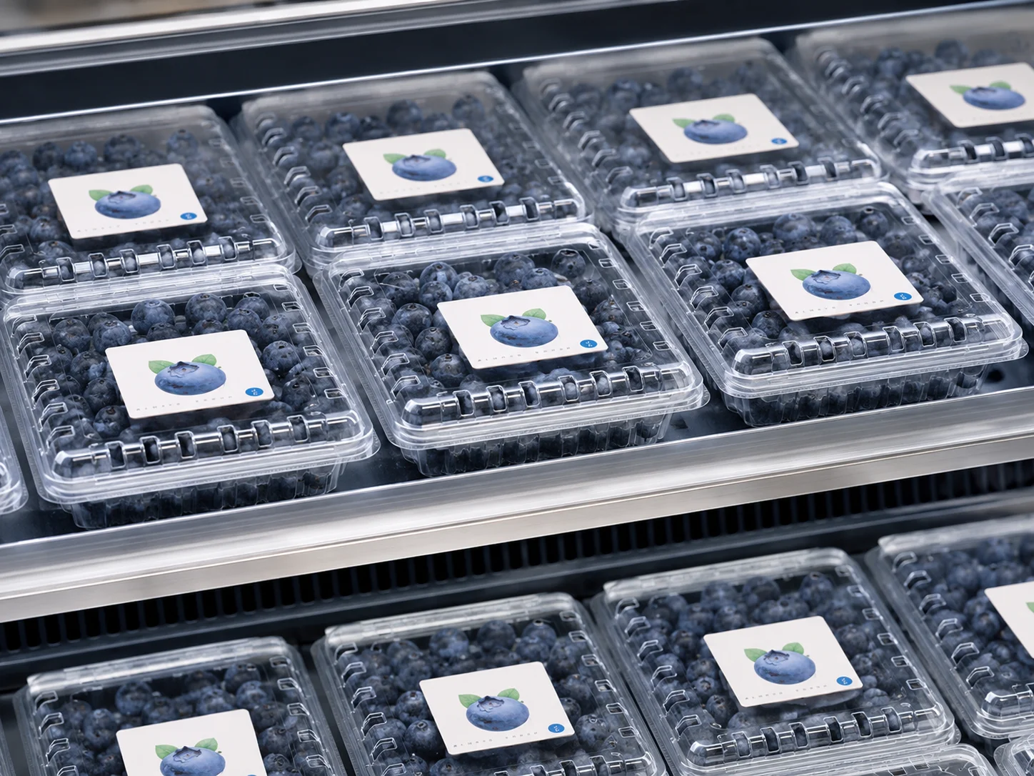 Clear PET blueberry punnet packaging for delicate berries and small fruits