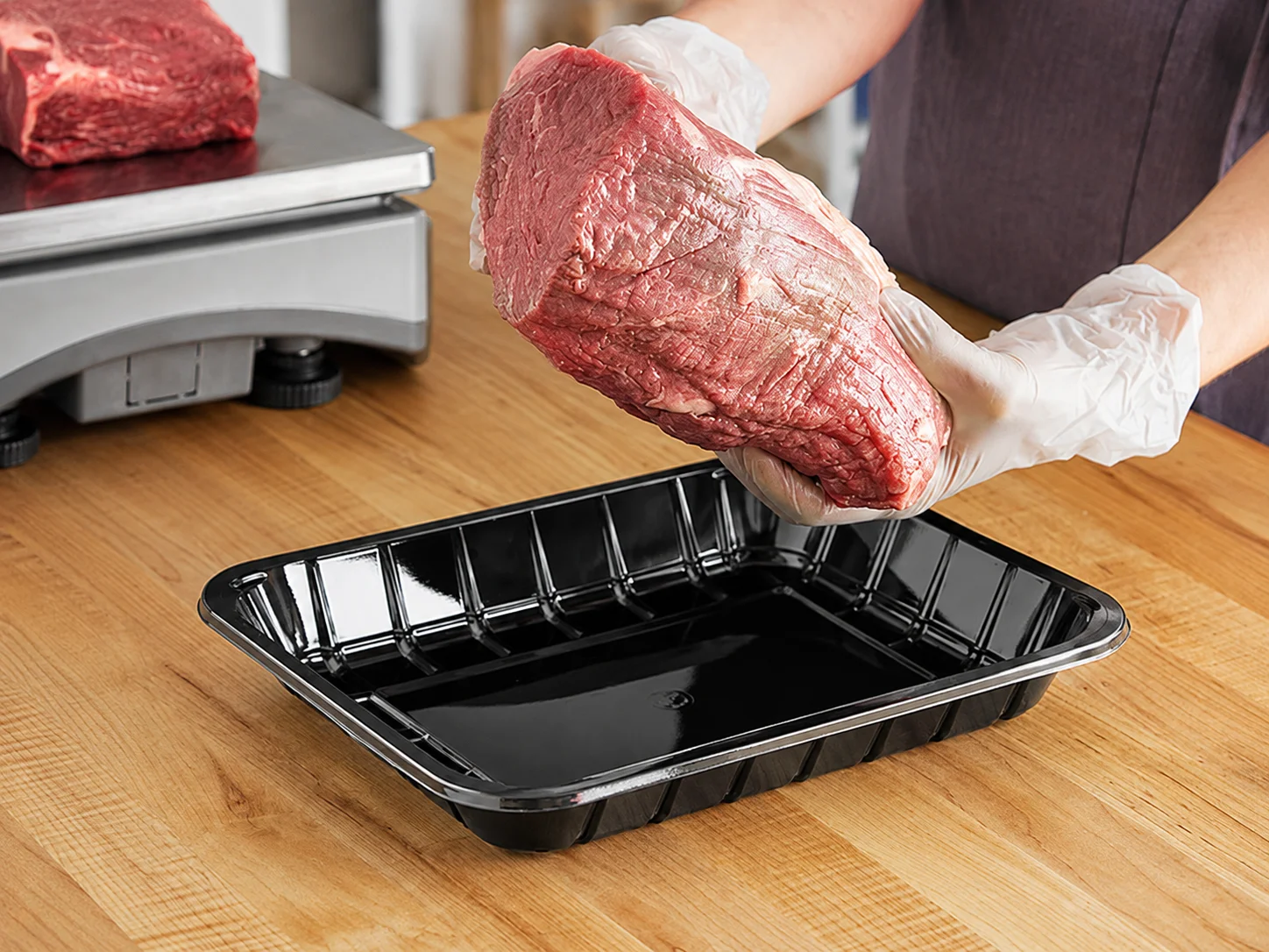 Black Fresh Food Tray Beef Packaging Lifestyle