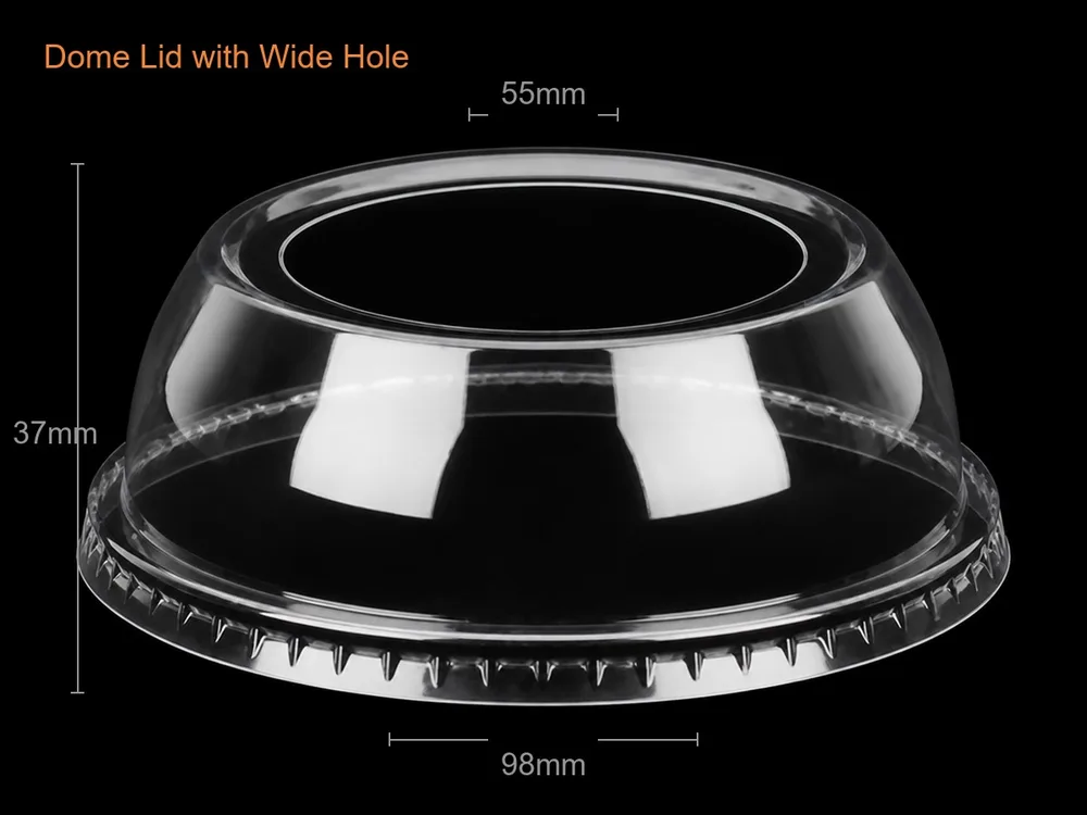 PET Wide Hole Dome Lid