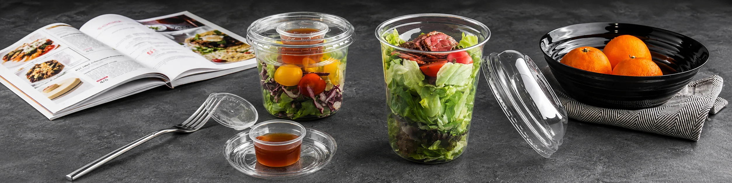 Clear Salad Cups Sauce Cup Lifestyle