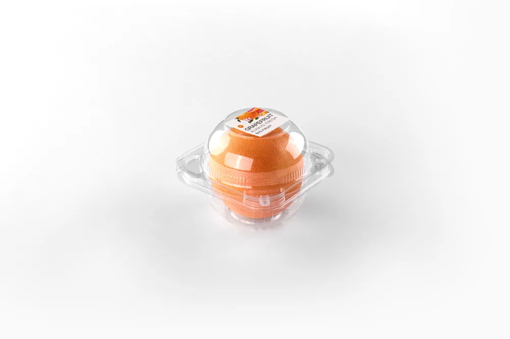 STL-AP1D apple clamshell packaging featuring one fresh apples — clear plastic fruit container