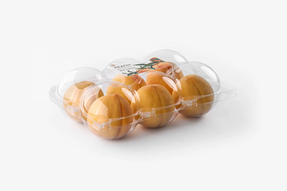 STL-AP6D apple and pear clamshell packaging featuring six fresh fruits — clear plastic fruit container