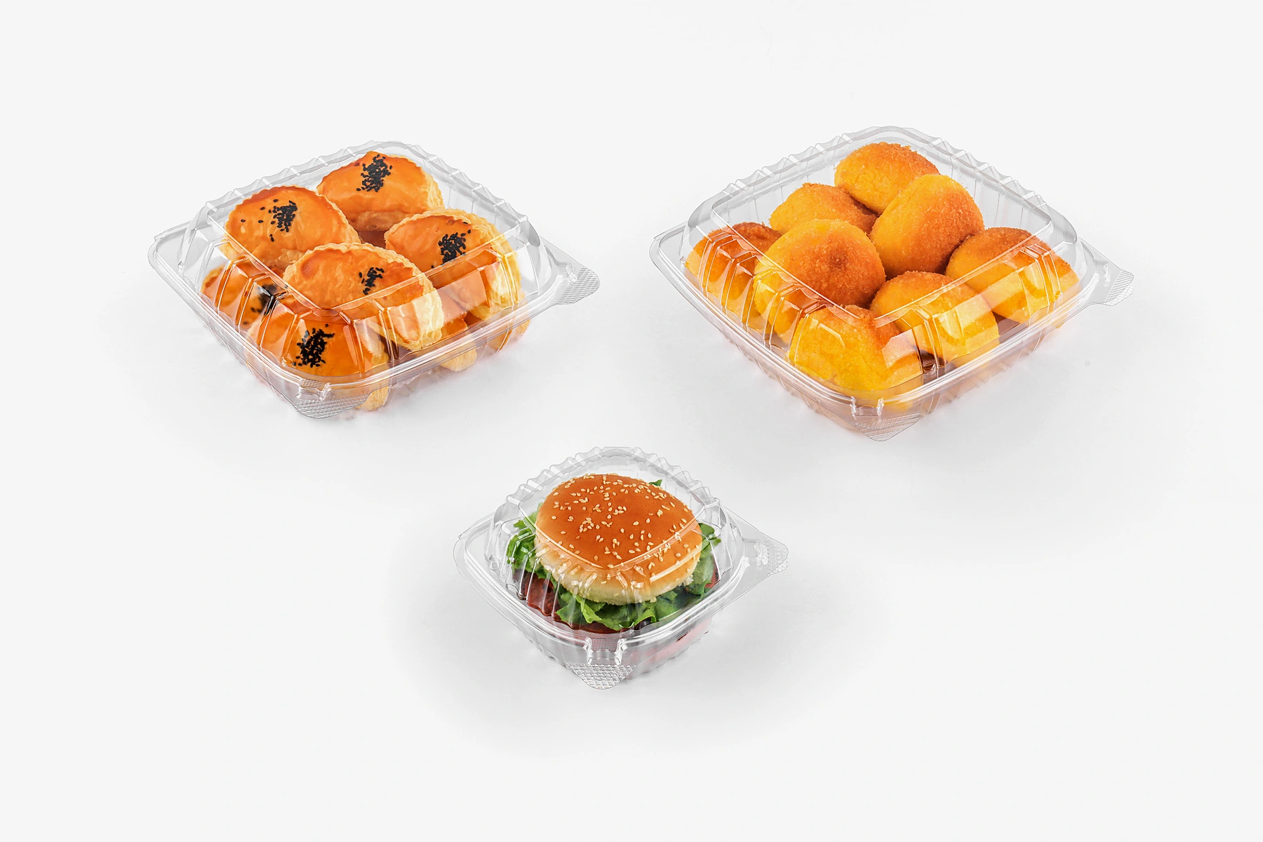 STL-HL001 plastic burger and pastry containers