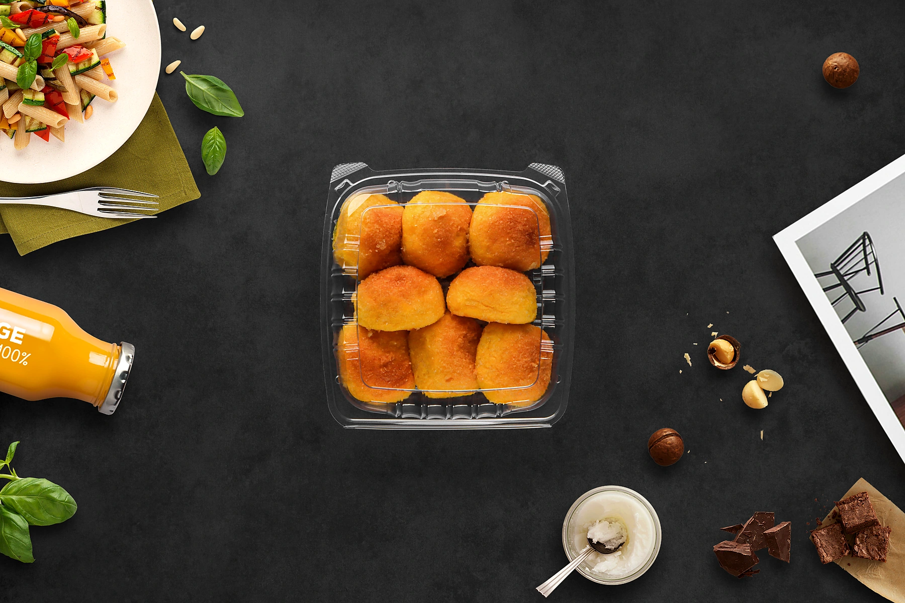 STL-HL003 plastic baked goods container top view