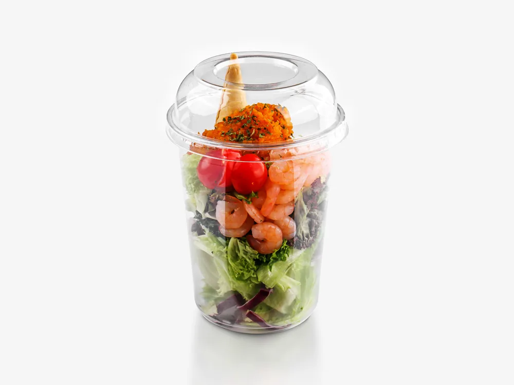 Clear PET cups for fruit, desserts and grab-and-go retail packaging