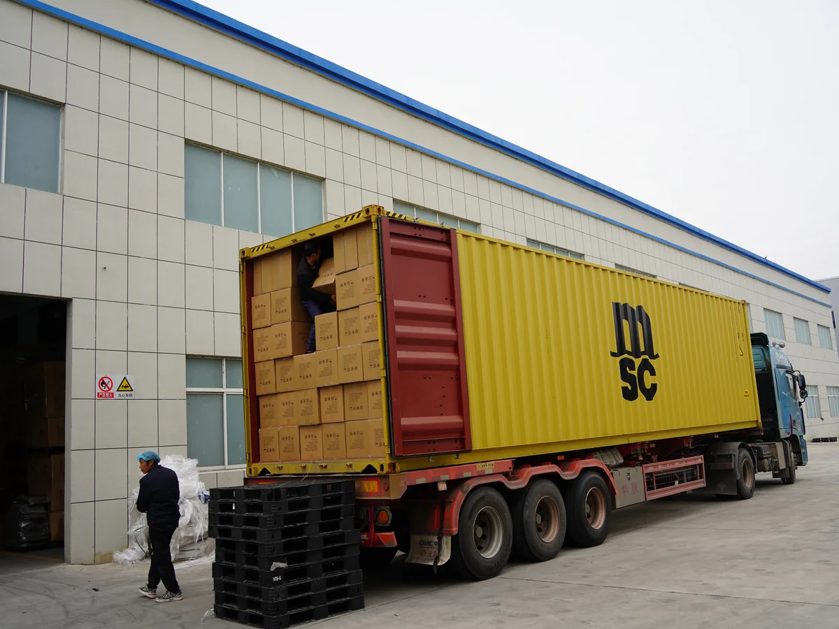 Food packaging warehouse supply and container loading support
