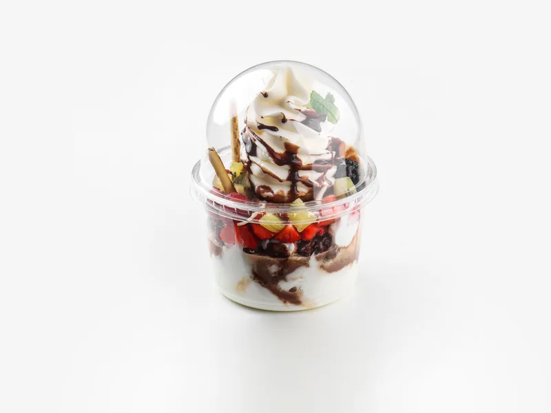 Clear PET cups and specialty food packaging with dome lids