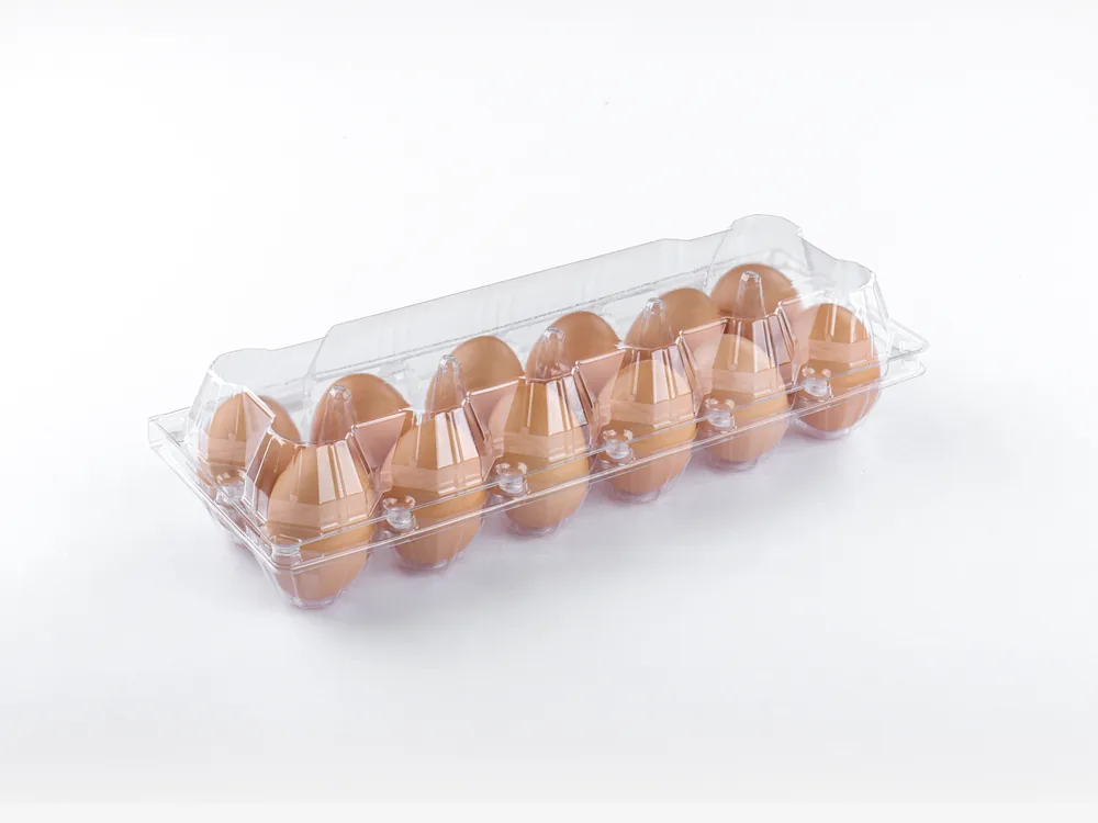 Plastic egg cartons for supermarket egg retail packaging